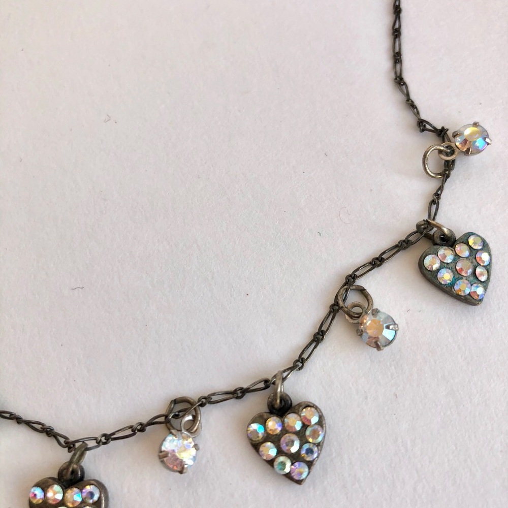 Vintage Heart Glass Works Studio Crystal Necklace View 4